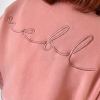 Load image into Gallery viewer, (PRE ORDER for APRIL) r.e.b.l Signature Luxe Washed Apricot Pink Sweatshirt
