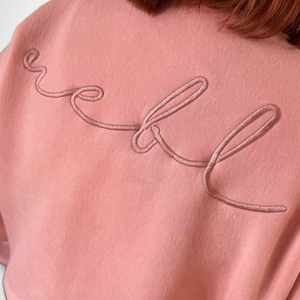 (PRE ORDER for APRIL) r.e.b.l Signature Luxe Washed Apricot Pink Sweatshirt