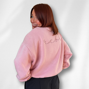 (PRE ORDER for APRIL) r.e.b.l Signature Luxe Washed Apricot Pink Sweatshirt