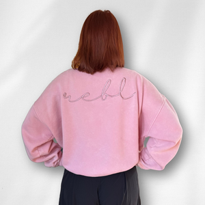 (PRE ORDER for APRIL) r.e.b.l Signature Luxe Washed Apricot Pink Sweatshirt