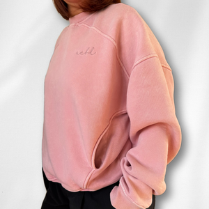 (PRE ORDER for APRIL) r.e.b.l Signature Luxe Washed Apricot Pink Sweatshirt