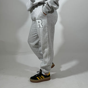 r.e.b.l Grey Signature Luxe University Style Joggers