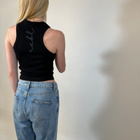 Load image into Gallery viewer, The r.e.b.l Racer&#39;s - Luxe Black Racerback Vest Top
