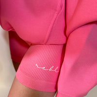 Load image into Gallery viewer, Luxe Bubblegum Pink r.e.b.l Logo High Waisted Ribbed Shorts
