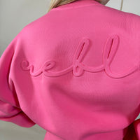 Load image into Gallery viewer, r.e.b.l Signature Luxe Bubblegum Pink Sweatshirt
